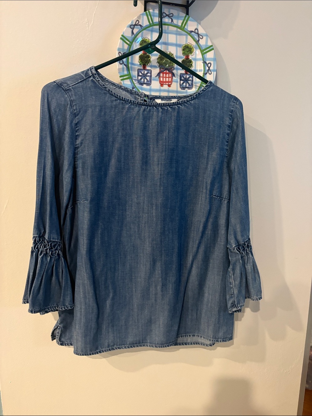 Crown and Ivy denim look cotton blouse